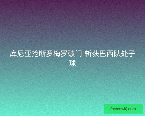 库尼亚抢断罗梅罗破门 斩获巴西队处子球