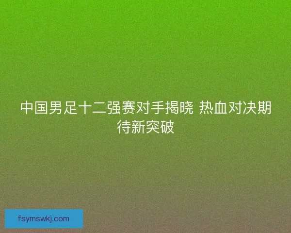 中国男足十二强赛对手揭晓 热血对决期待新突破