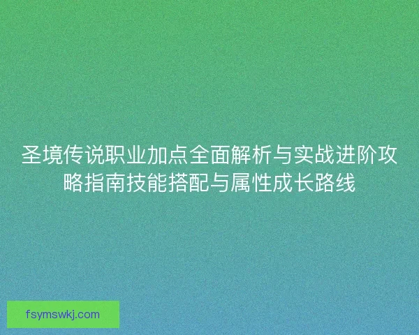 圣境传说职业加点全面解析与实战进阶攻略指南技能搭配与属性成长路线 圣境传说职业加点全面解析与实战进阶攻略指南技能搭配与属性成长路线